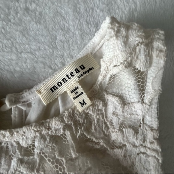 Monteau Women’s White Floral Lace Sleeveless Summer Cocktail Dress. Small/Medium - Picture 9 of 13